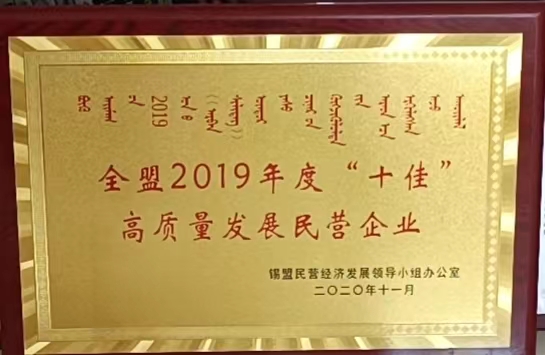 十佳高質(zhì)量發(fā)展民營企業(yè)